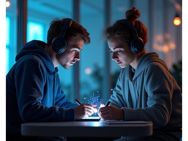 Un jugador de esports en una sesión de coaching psicológico, con el coach escuchando atentamente y elementos gráficos que sugieren análisis mental.