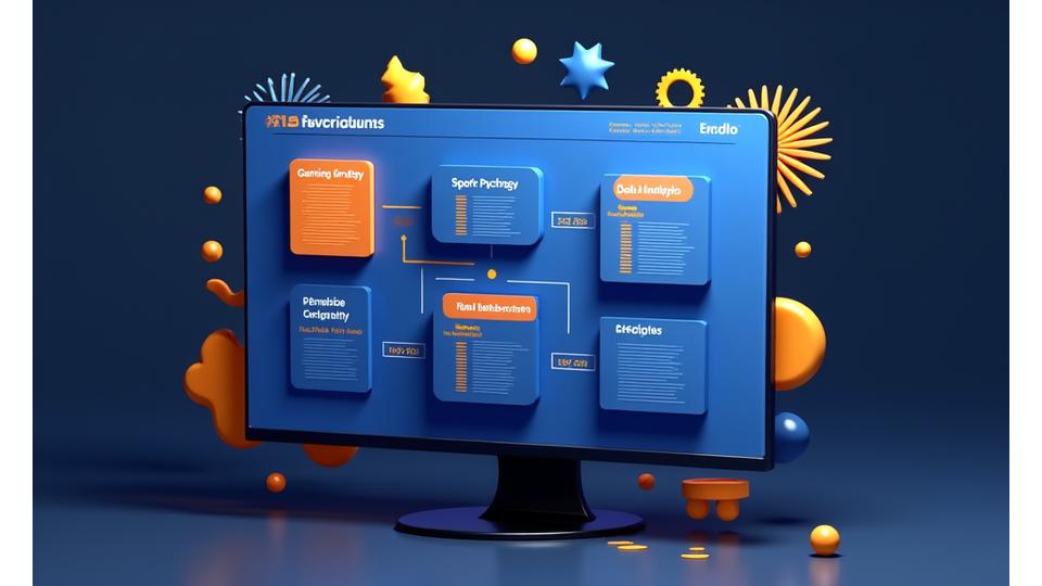Diseño de interfaz de usuario mostrando la estructura de un programa curricular universitario de esports con módulos y objetivos de aprendizaje