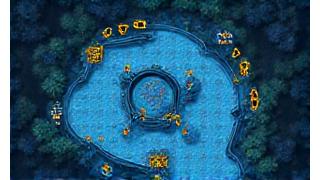 Un mapa de League of Legends resaltando puntos de visión clave alrededor del dragón.