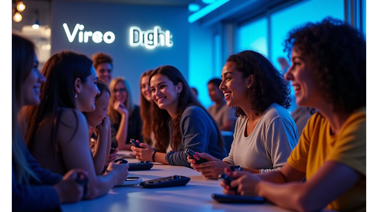 Diversas mujeres de esports en un evento de branding, sonriendo y colaborando en un entorno inclusivo